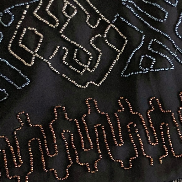 Burning Torch Black Beaded Fringed Formal Dress - Picture 11 of 16